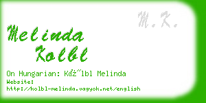 melinda kolbl business card